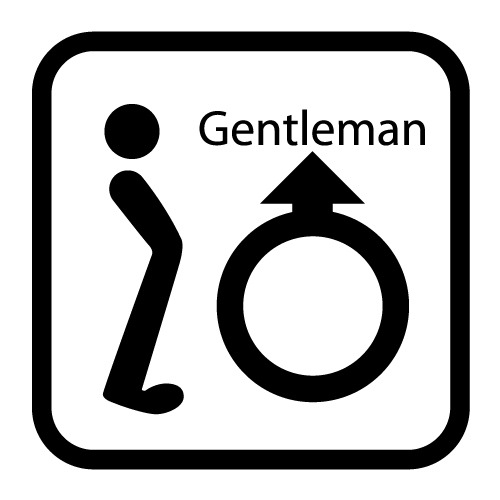 gentleman 남자 화장실 시트컷팅 스티커 